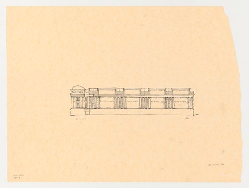West elevation for the Brooklyn Museum master plan, first phase