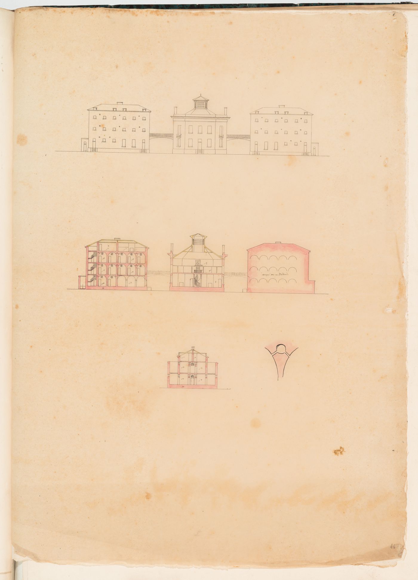 Ipswich County Goal [?], England: Elevation and sections