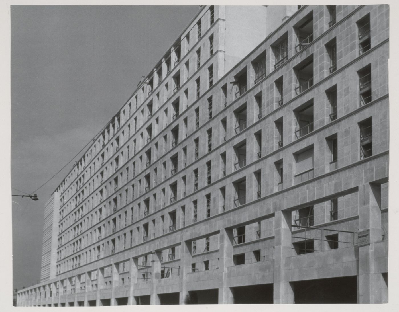Partial view of a façade of a high-rise building, Marseille [?], France