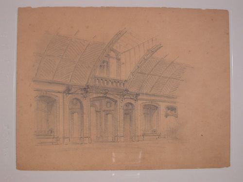 Drwgs rel.to Chateau deLanchneil(?)-interior perspective