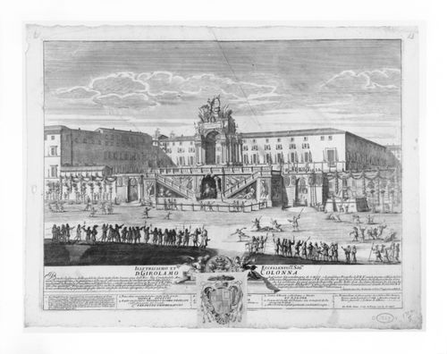 Etching of Specchi's design for the "prima macchina" of 1722