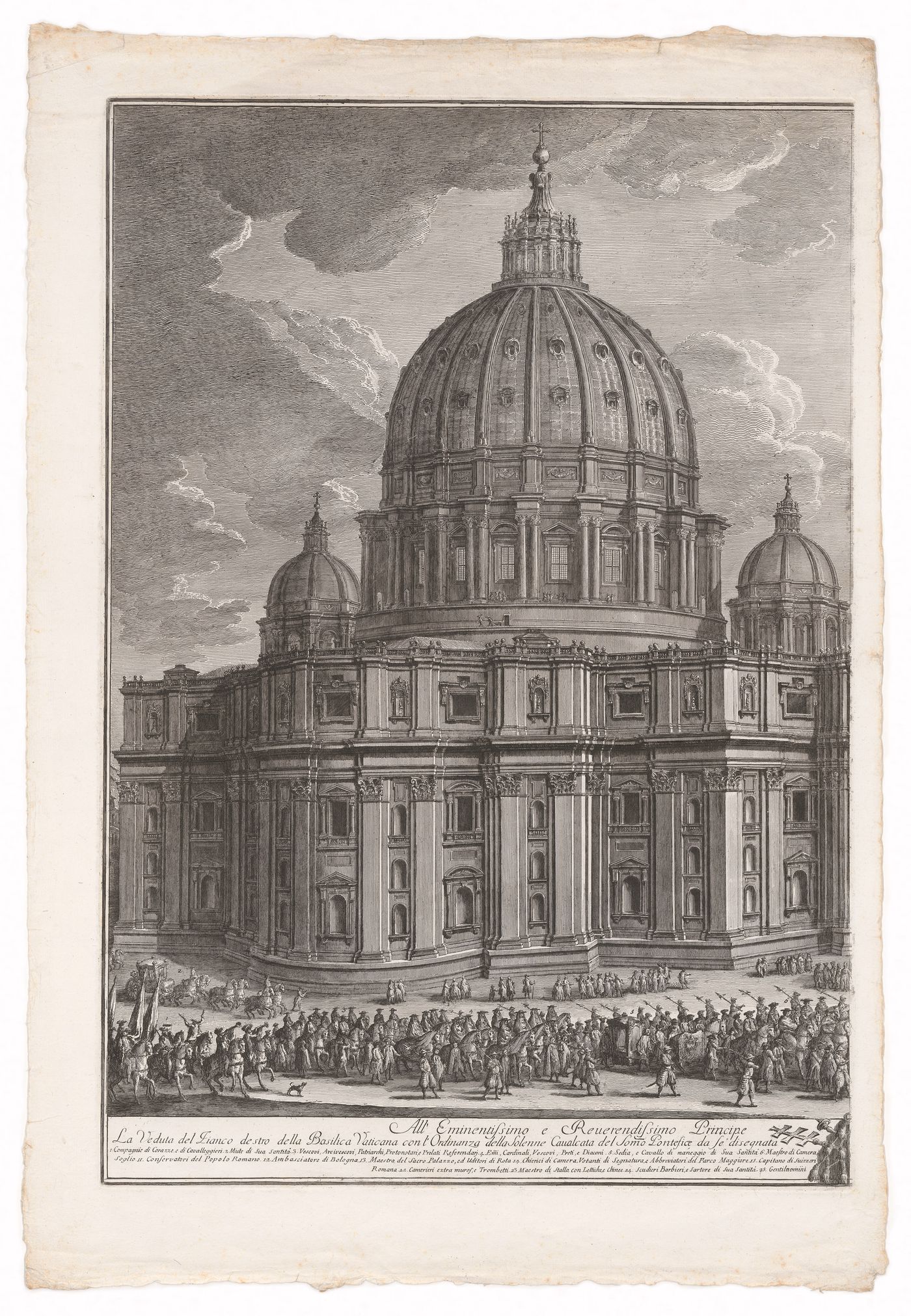 A view from the rear of the cathedral of Saint Peter's, Rome