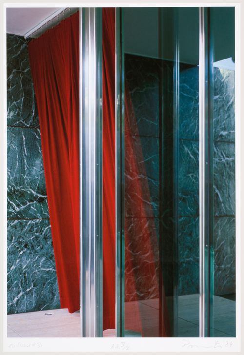 Interior view of the reconstructed Pabellón Mies van der Rohe (also known as the Barcelona Pavilion),  Barcelona, Spain