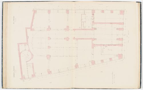 Working drawing for the Chambre des Notaires: Plan for the "rez-de-chausée"