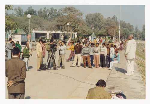 Photograph of Aditya Prakash being filmed
