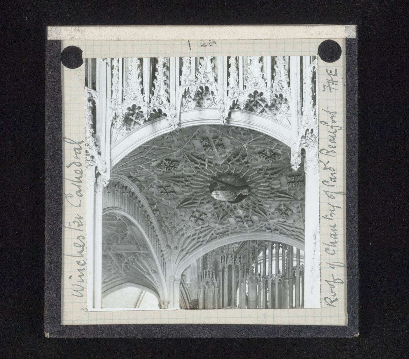 View of ceiling of chantry of Bishop Beaufort, Winchester Cathedral, Winchester, Hampshire, England