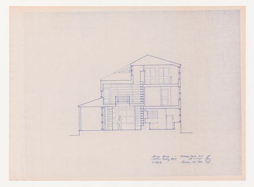 Section looking east for the Hanks-Paré Residence, Tuxedo Park, New York