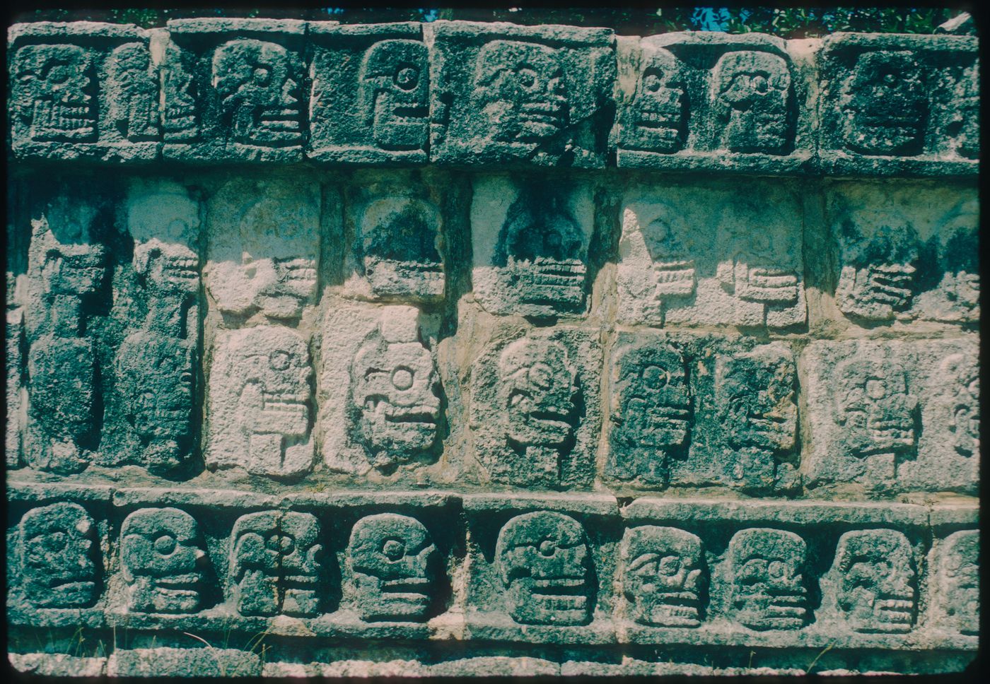 Detail of the Wall of Skulls, Chichen Itza, Mexico