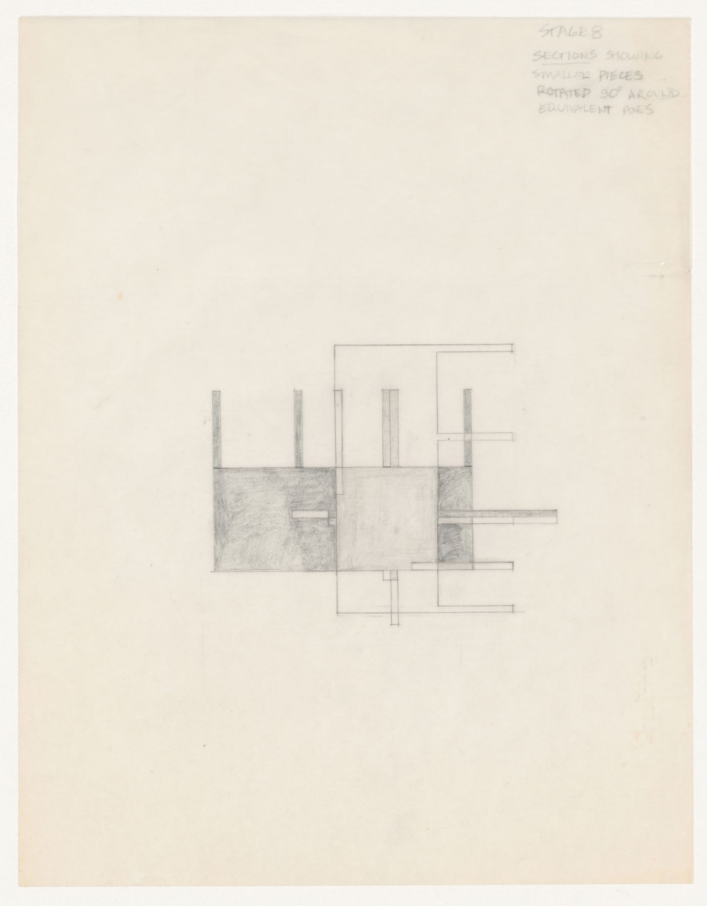 Sketch section for House VI, Cornwall, Connecticut