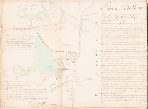 Site plan for the village [?] and vicinity of Chailly, France