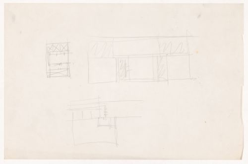Sketch plans and sketch elevation [?] for a campus building for Illinois Institute of Technology