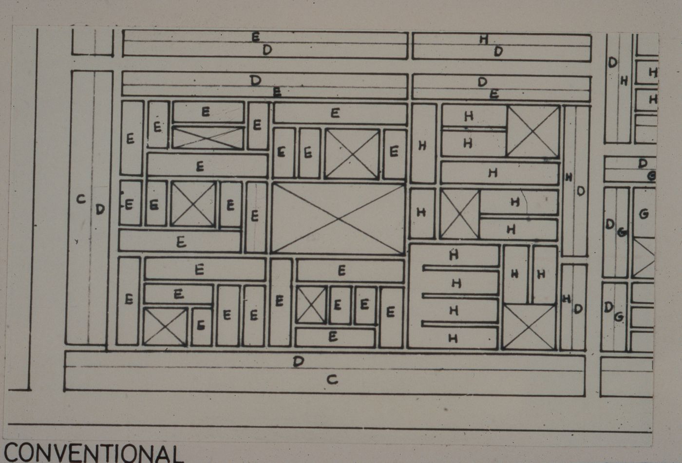 Sector site plan showing conventional model of plots layout for the Aranya Housing Project, Indore, India