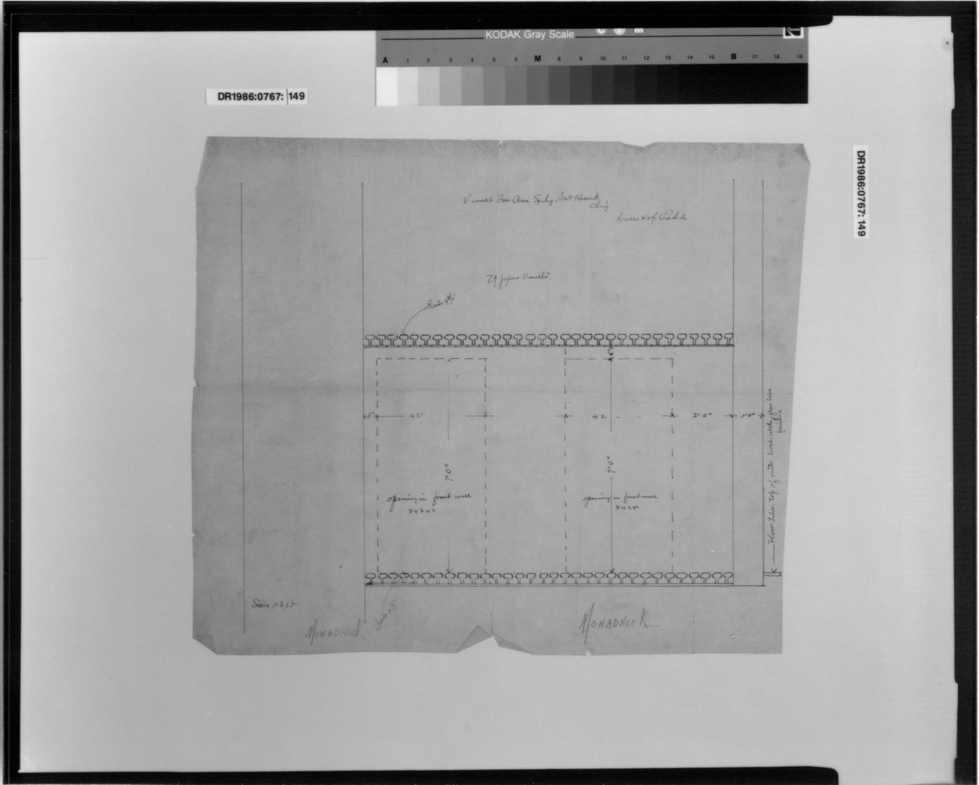 Monadnock Building, Chicago: Section for the vault for the American Exchange National Bank