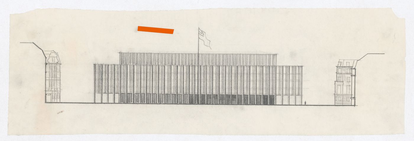 Façade elevation, United States Chancellery Building, London, England