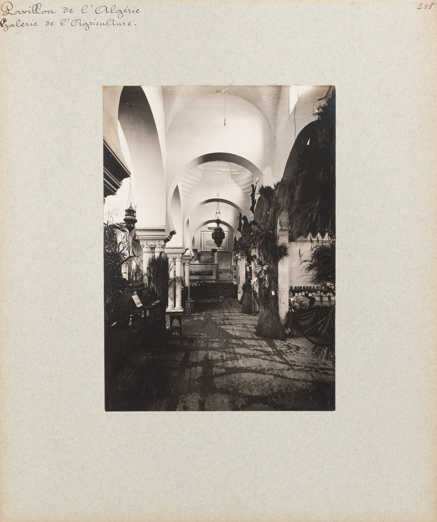 View of agricultural exhibition, Pavillon de l'Algérie, Exposition universelle, 1900, Paris, France