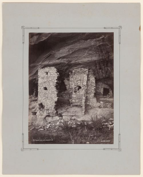 View of ruins of cliff dwellings near Fort Wingate, New Mexico