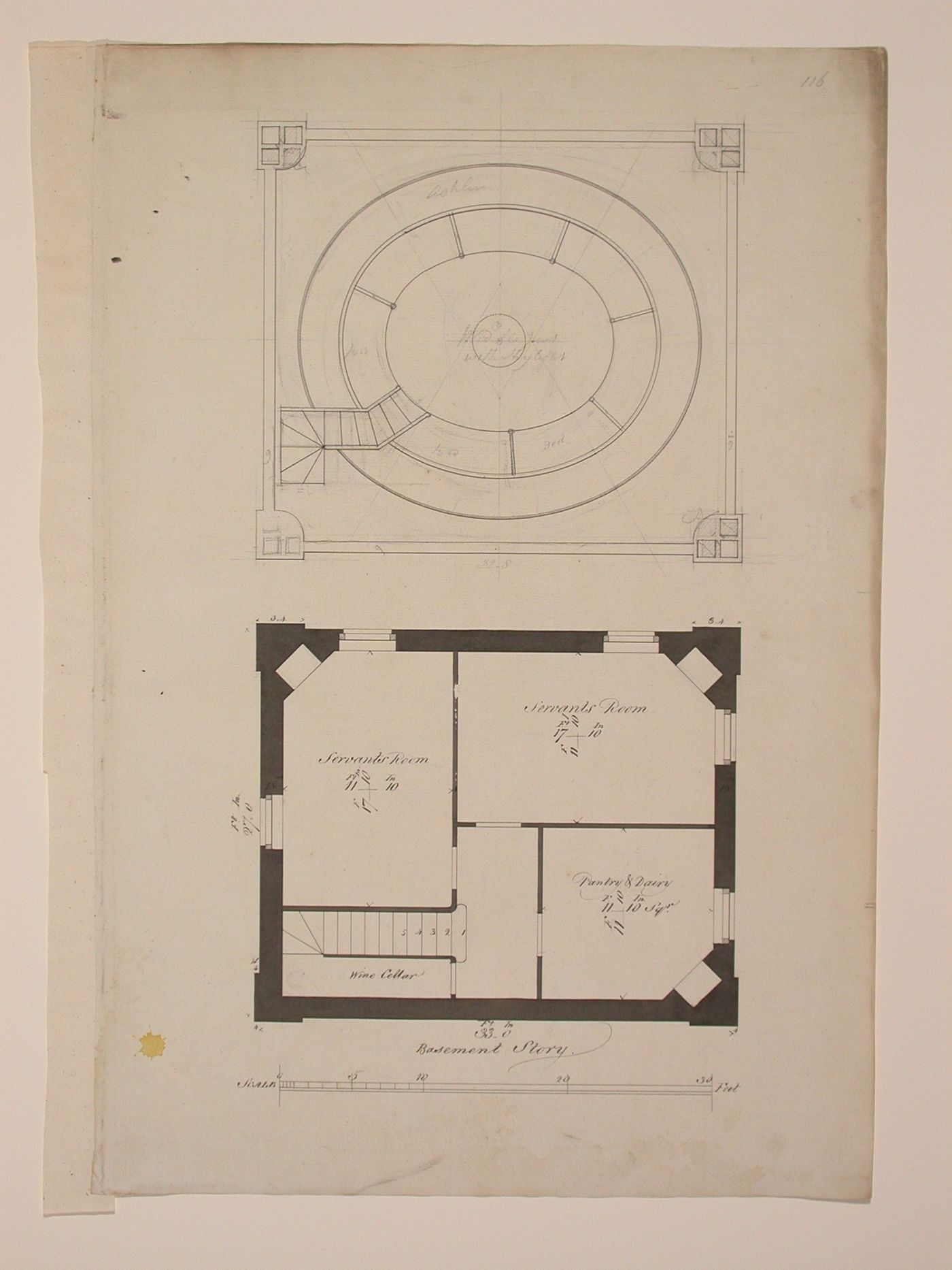 Design for a Gothic Villa - basement plan