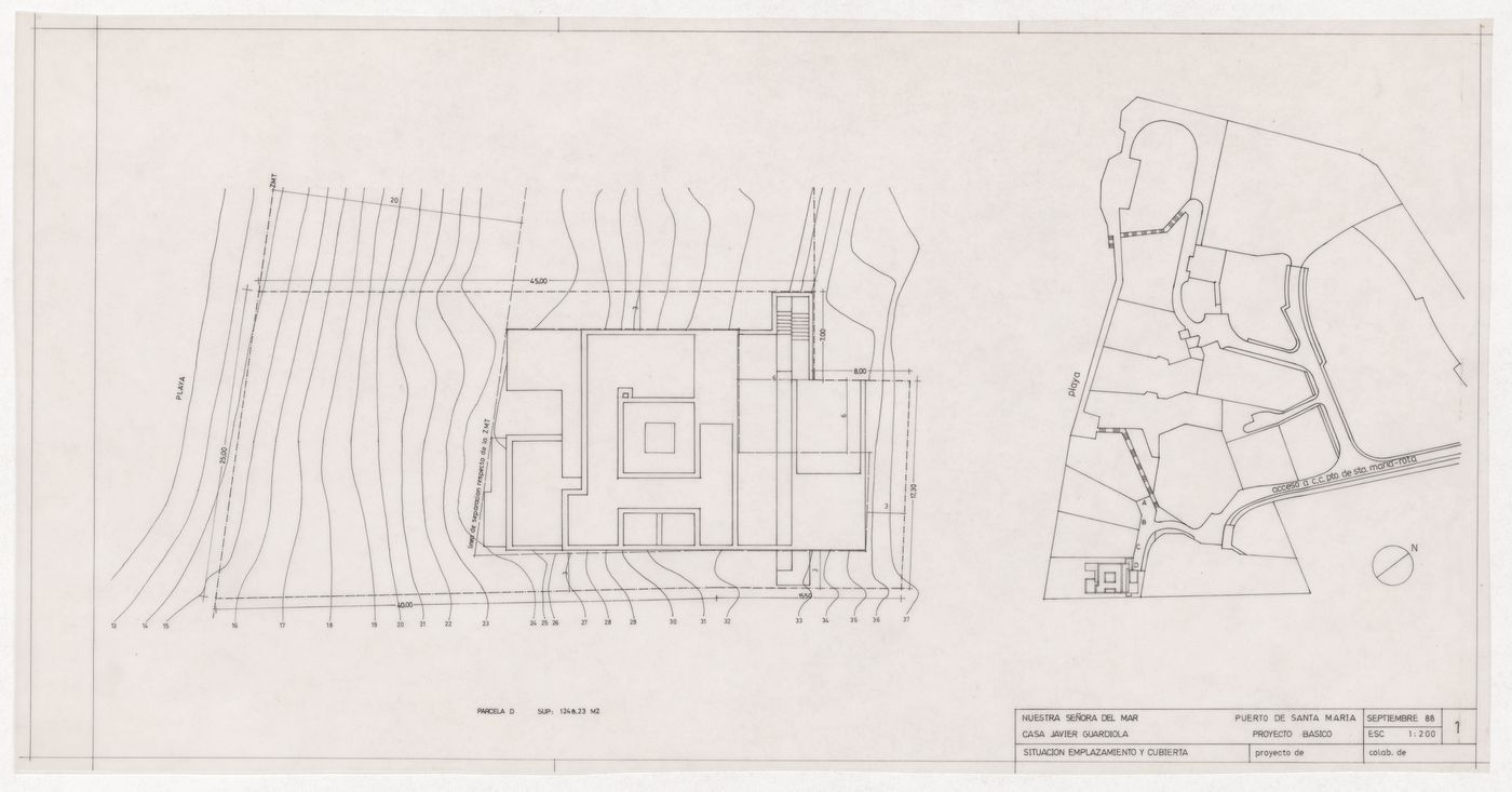 Site plans for Casa Guardiola, Puerto de Santa Maria, Spain
