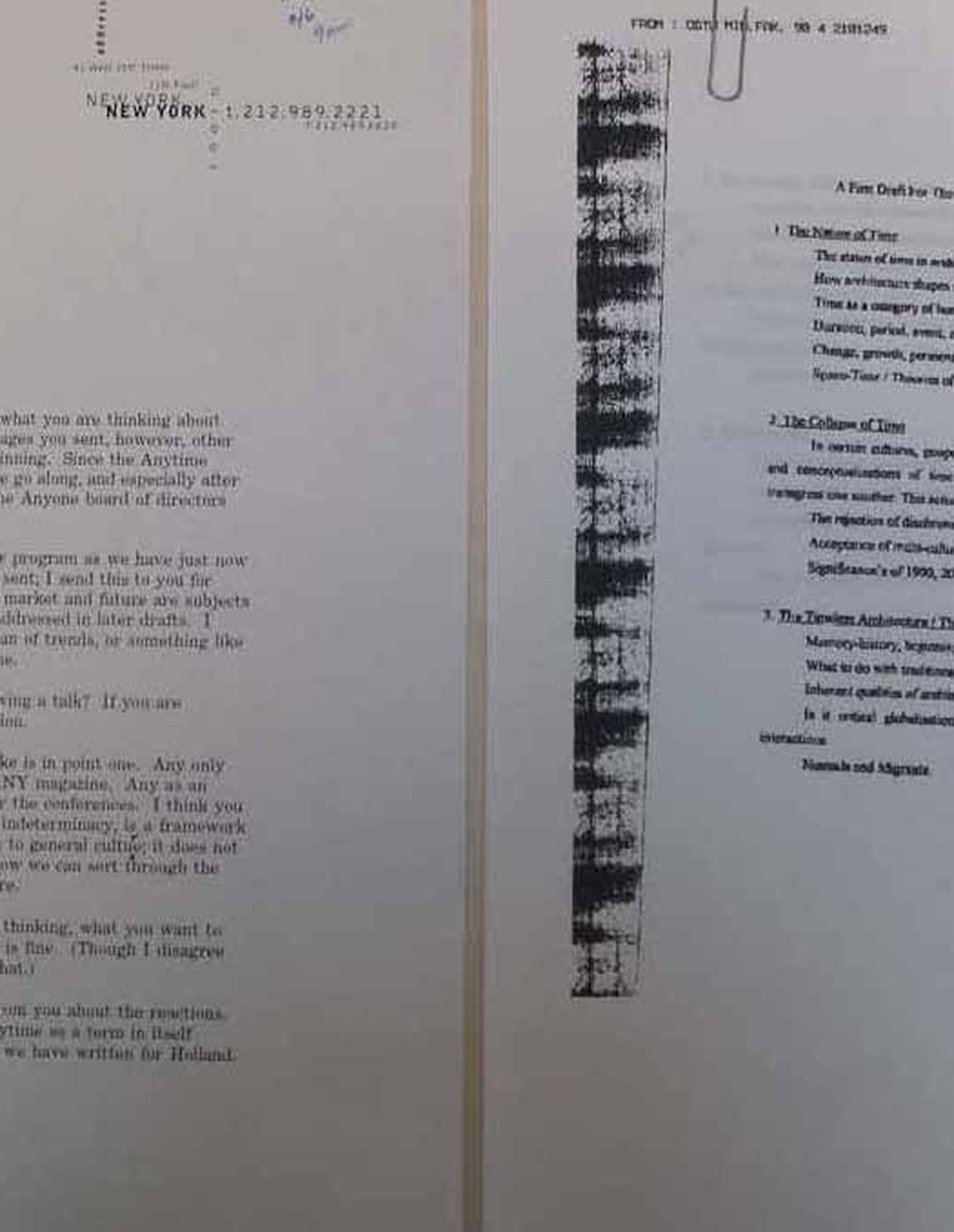Letter from Cynthia Davidson to Haluk Pamir from the Sevki Vanli Foundation for Architecture, about the theme of the eighth Any conference, Anytime