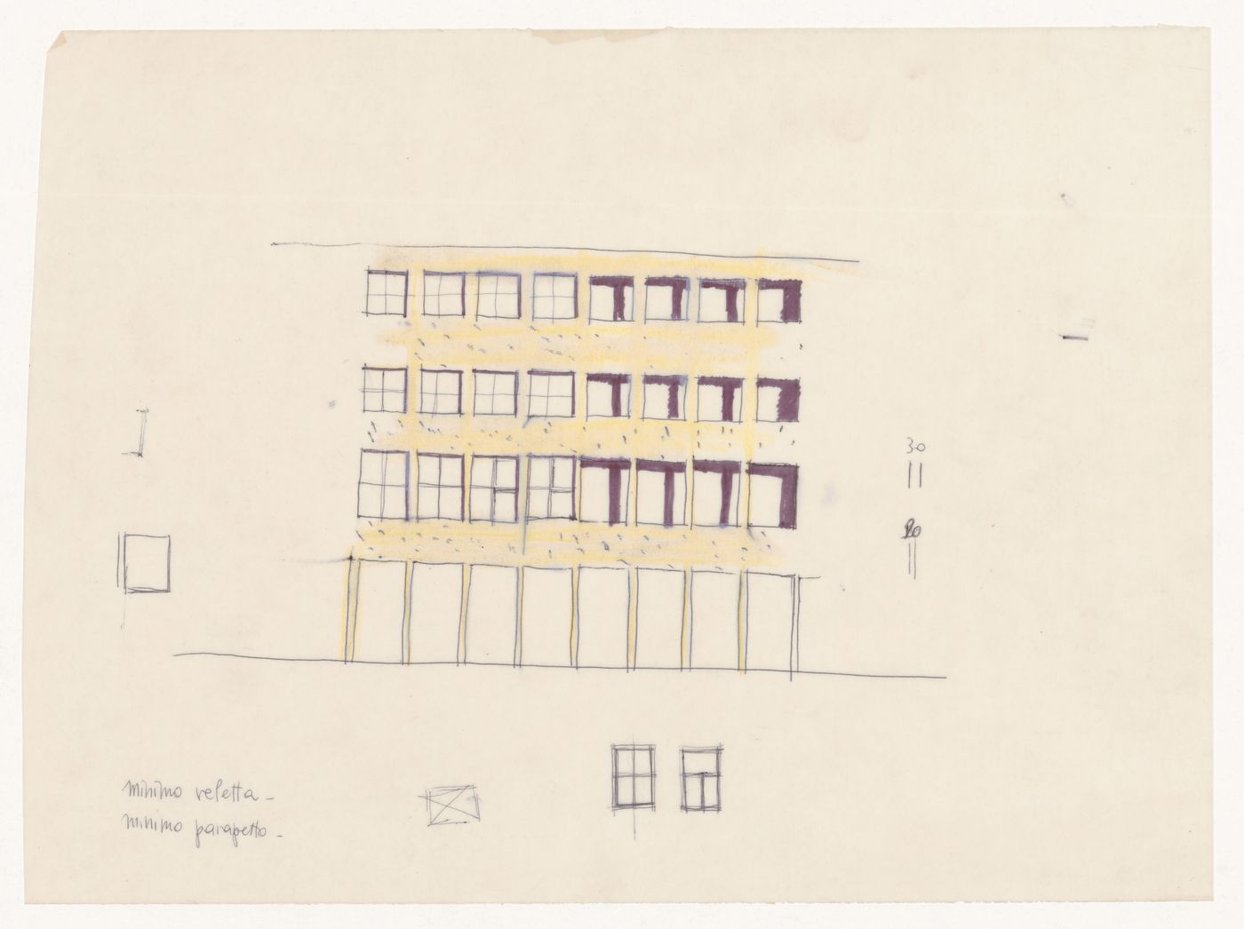 Elevation for Quartiere Gallaratese 2, Milan, Italy