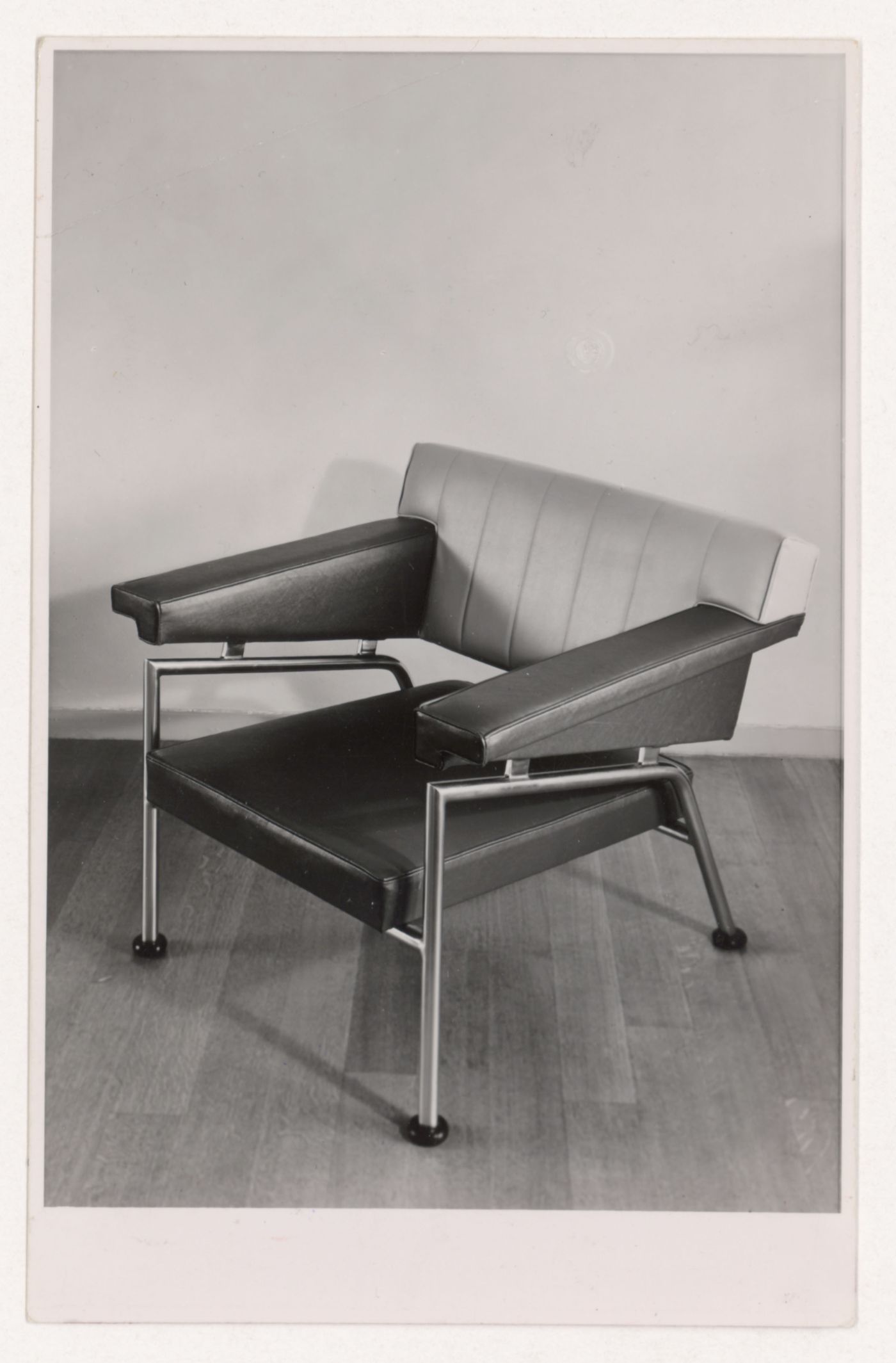 View of an armchair designed by J.J.P. Oud for the Central Savings Bank, Rotterdam, Netherlands
