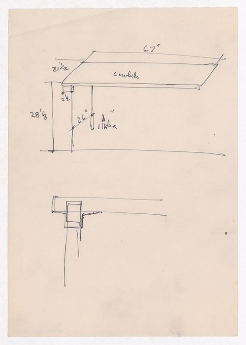 Various documents and drawings including furniture design and office renovation: File G 707