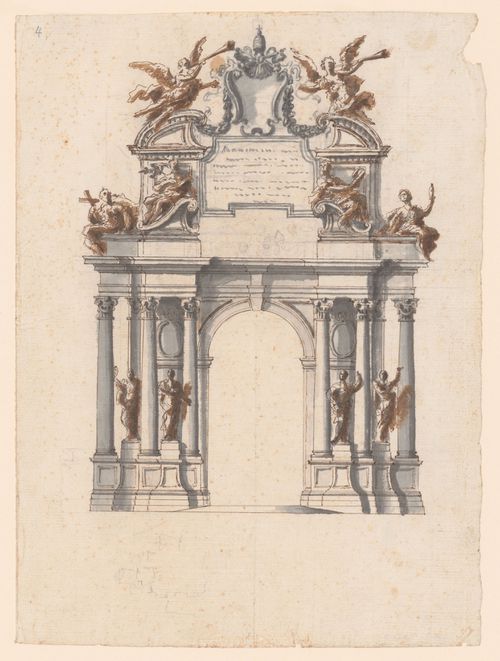 Elevation for a triumphal arch for the possesso of Innocent XIII, Rome