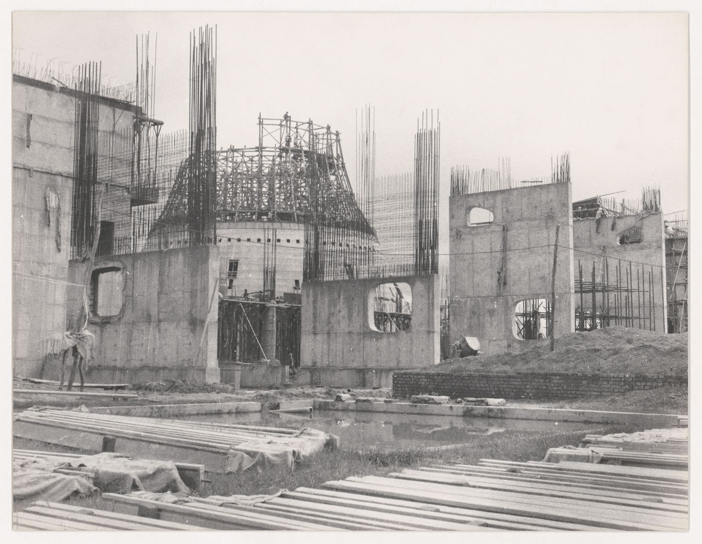 View of the Assembly under construction, Capitol Complex, Sector 1, Chandigarh, India