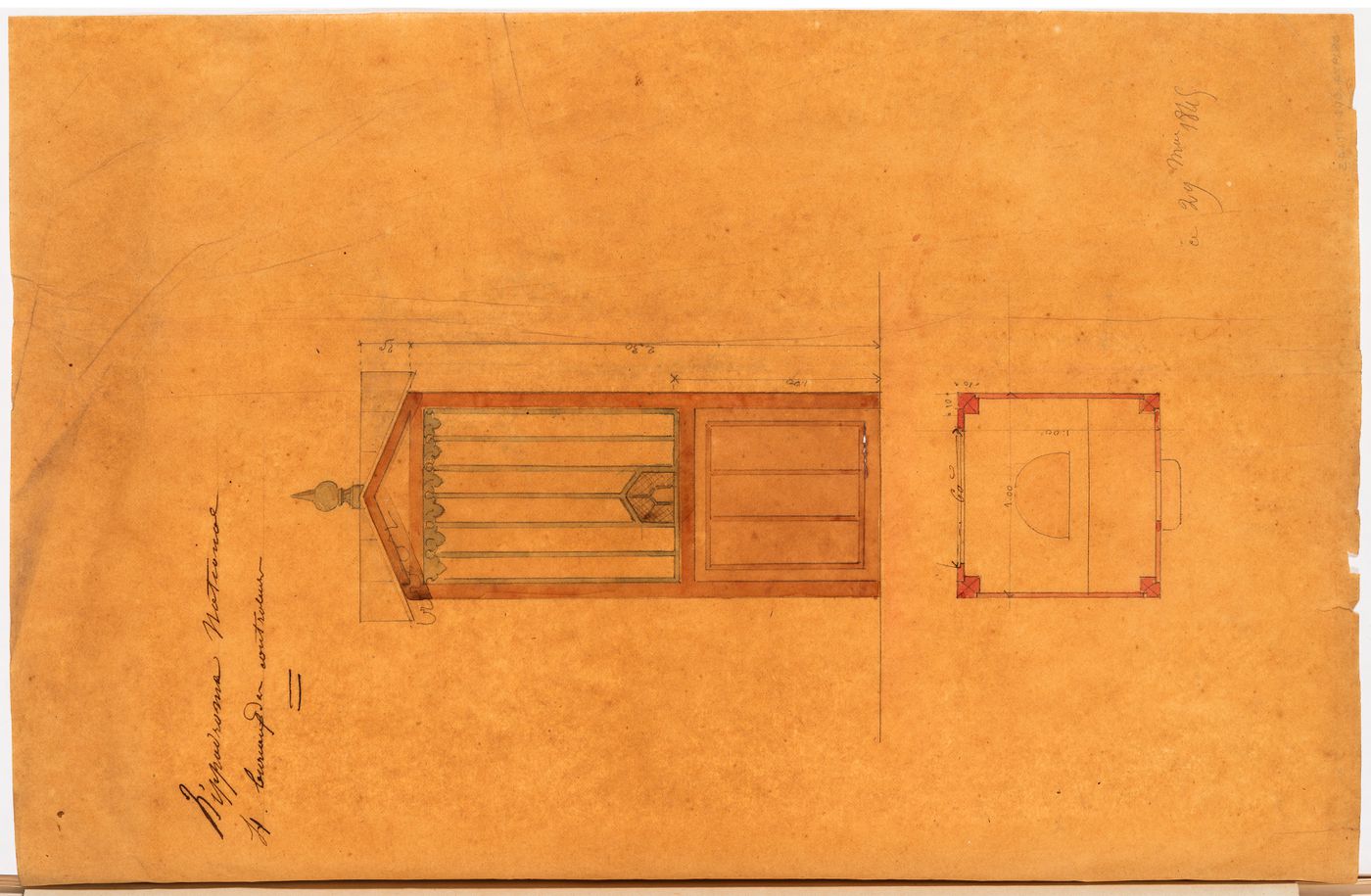 Hippodrome national, Paris: Elevation and plan for a ticket booth