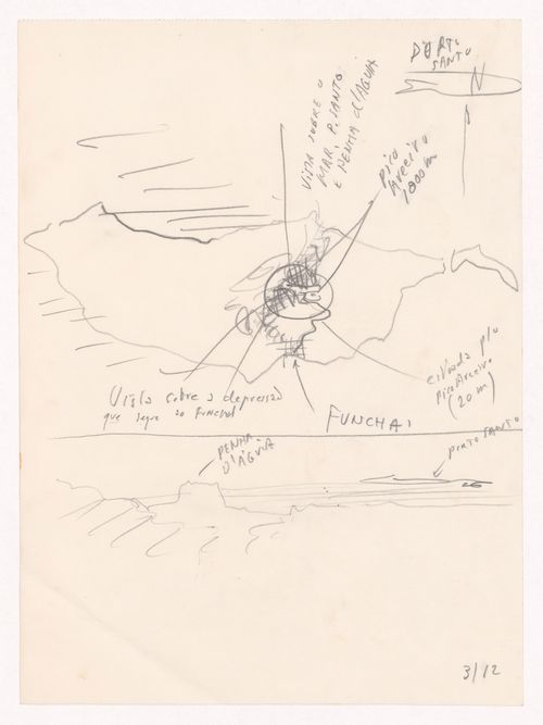 Sketch site plan for Restaurante Pico do Areeiro, Madeira, Portugal