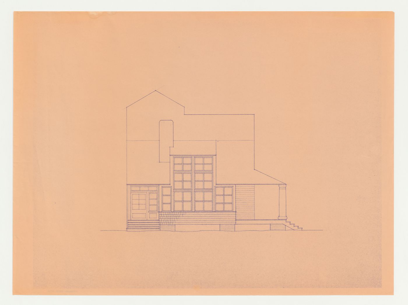 South elevation for the Hanks-Paré Residence, Tuxedo Park, New York