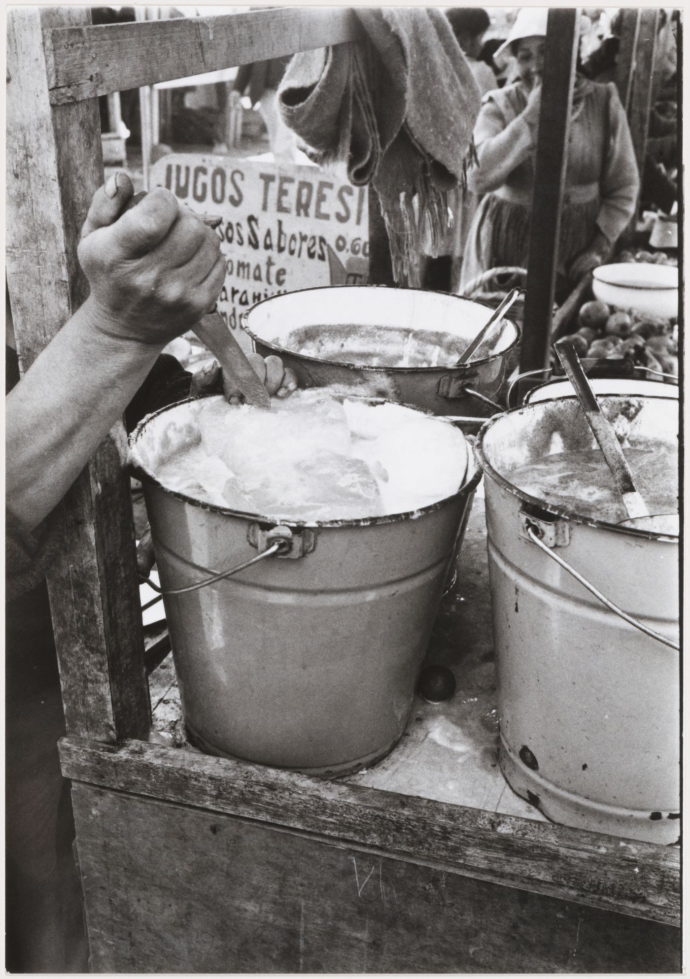 Food in buckets, South America