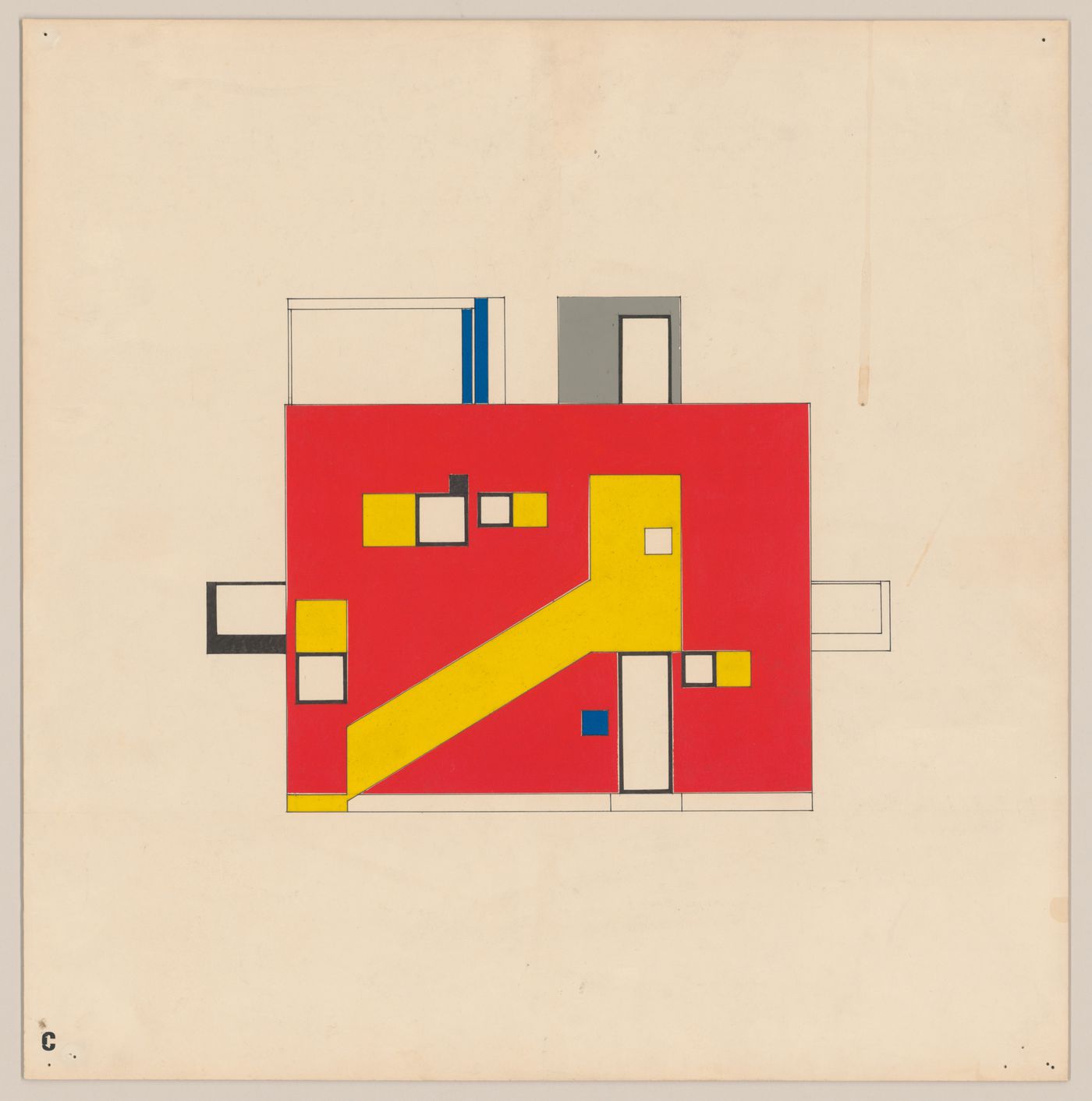 Elevation for Red-Yellow House C