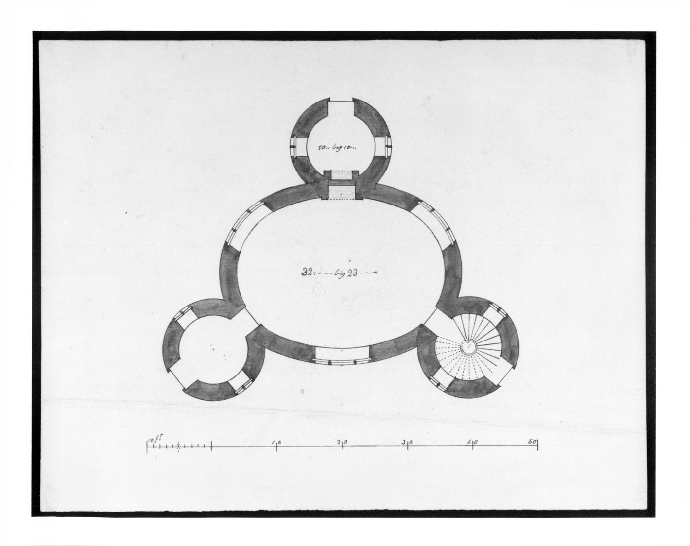 Plan for a circular Gothic folly
