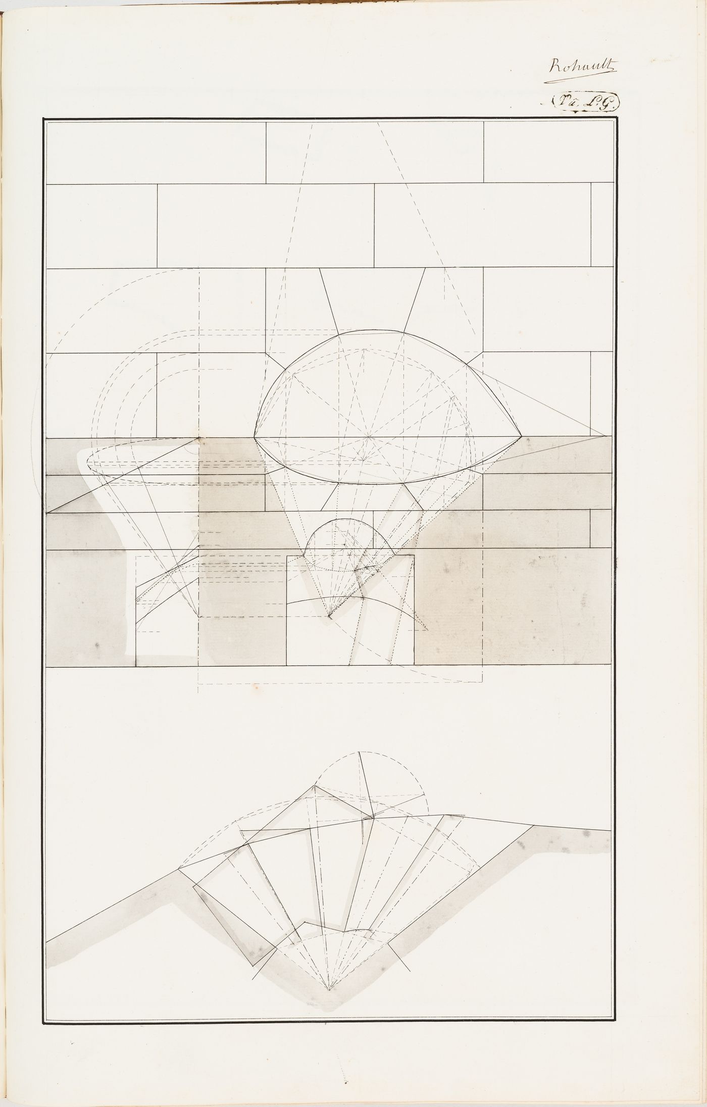 Geometry exercise, possibly for constructing an arch