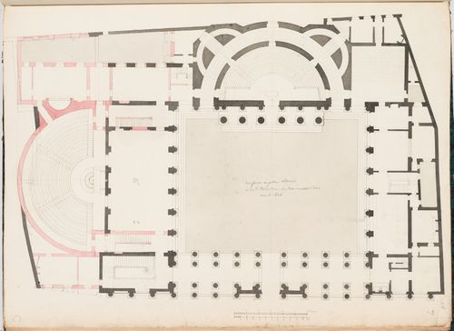 Project for the redevelopment of the École de médecine and surrounding area, Paris: Ground floor plan showing the second ampitheatre for the École de médecine