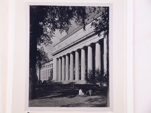 View of the main entrance to Angell Hall, 435 State Street, University of Michigan, Ann Arbor, Michigan