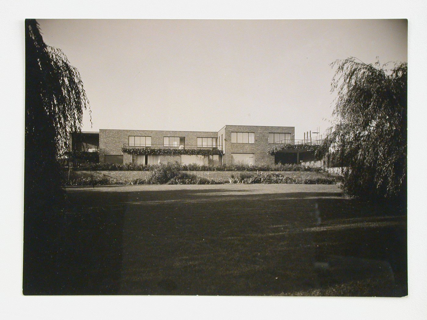 View of the rear façade of Lange House from the garden, Krefeld, Germany