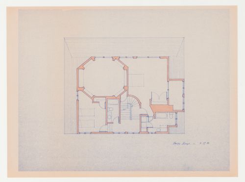 Second floor plan for the Hanks-Paré Residence, Tuxedo Park, New York