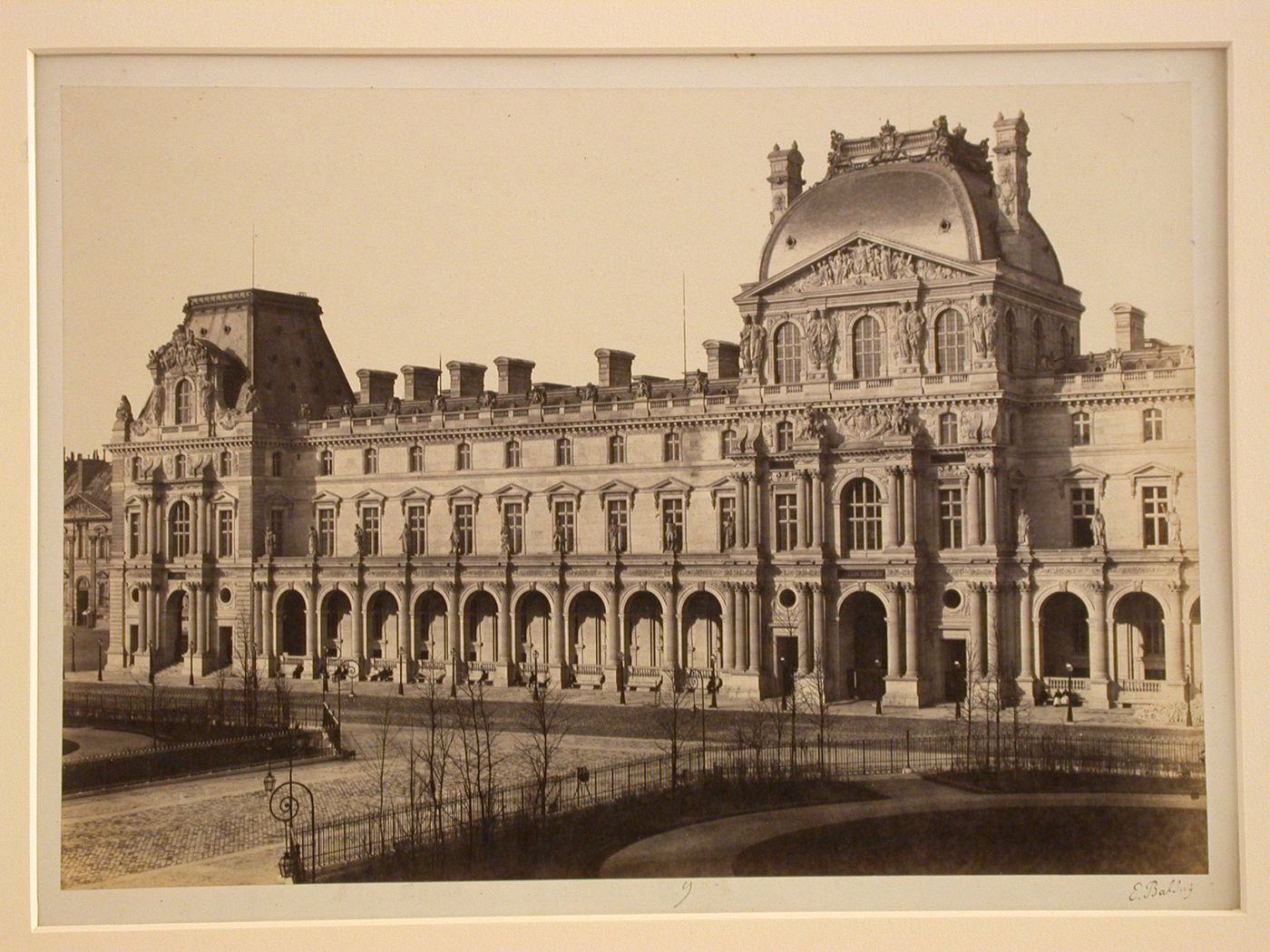 Exterior northwest view of Pavillon Richelieu, from the courtyard, Paris, France