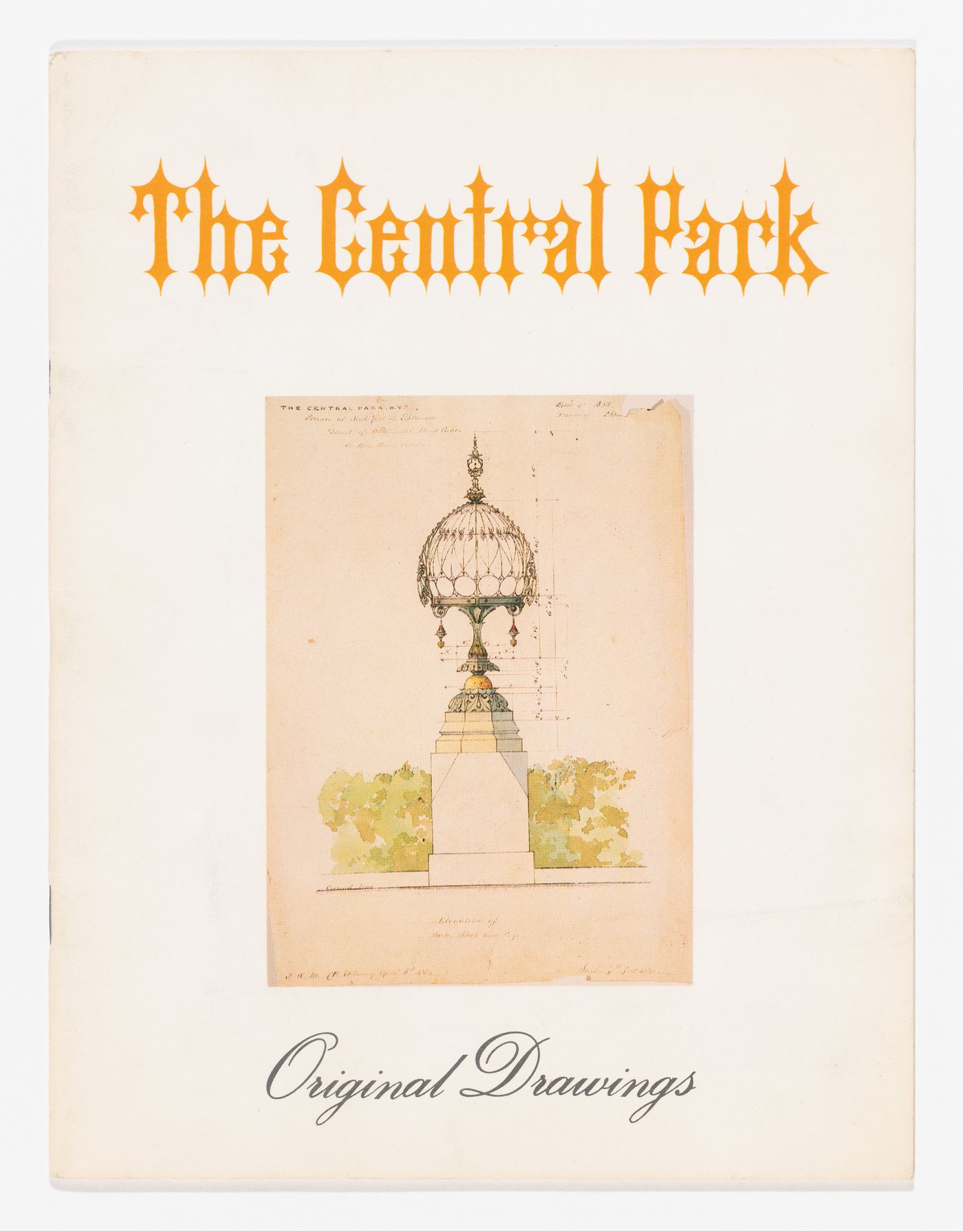 Leaflet "The Central Park: Original drawings" for the exhibition Olmsted: L'origine del parco urbano e del parco naturale contemporaneo