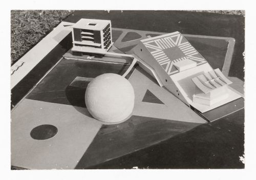 View of model of a cultural center designed by Vikramaditya Prakash, son of Aditya Prakash