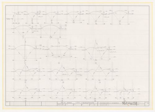 Sections for Uchino Community Center for Seniors and Children, Fukuoka Prefecture, Japan