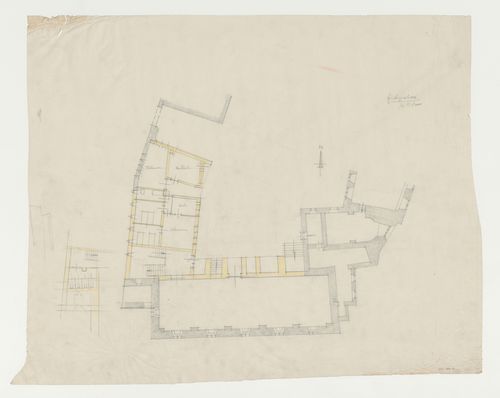 Ground floor plan for an addition to an existing building, possibly a school, Limburg an der Lahn, Germany