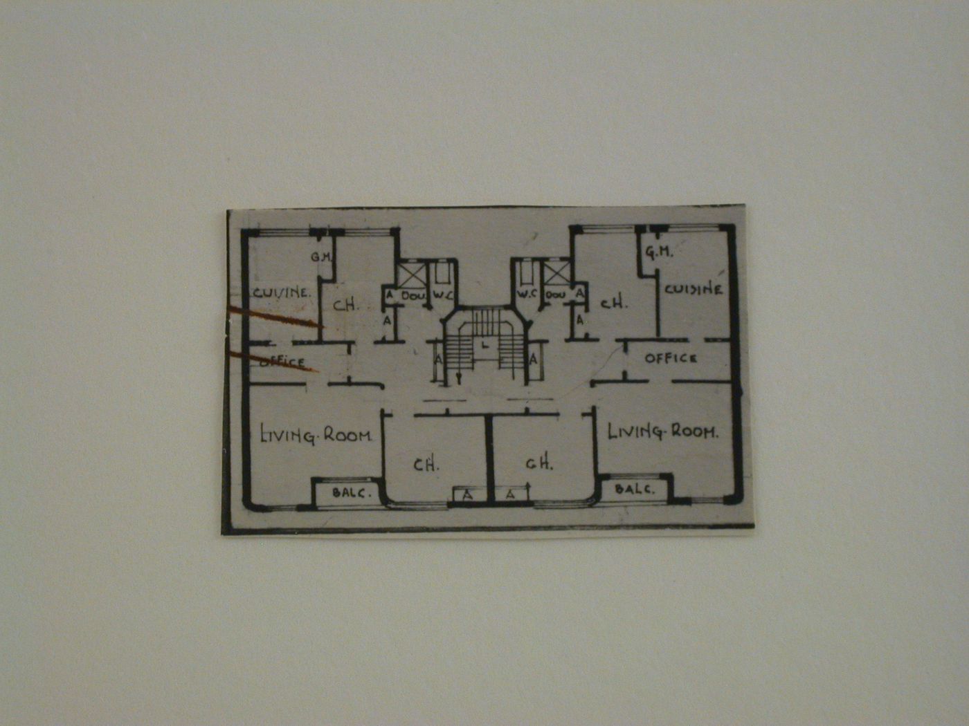 View of a plan drawing for a semi-detached house