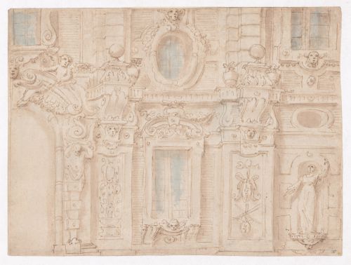 Représentation partielle de la façade d'un palais