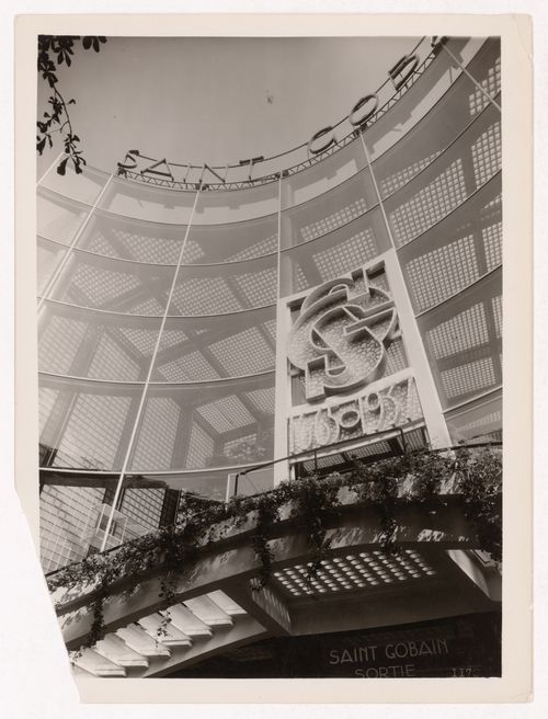 Partial view of a façade of Saint Gobain's pavilion, 1937 Exposition internationale, Paris, France