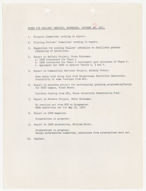 Notes for Fellows meeting