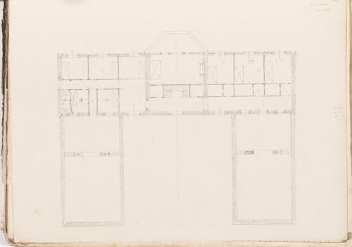 Project no. 1 for a country house for comte Treilhard: Second floor plan