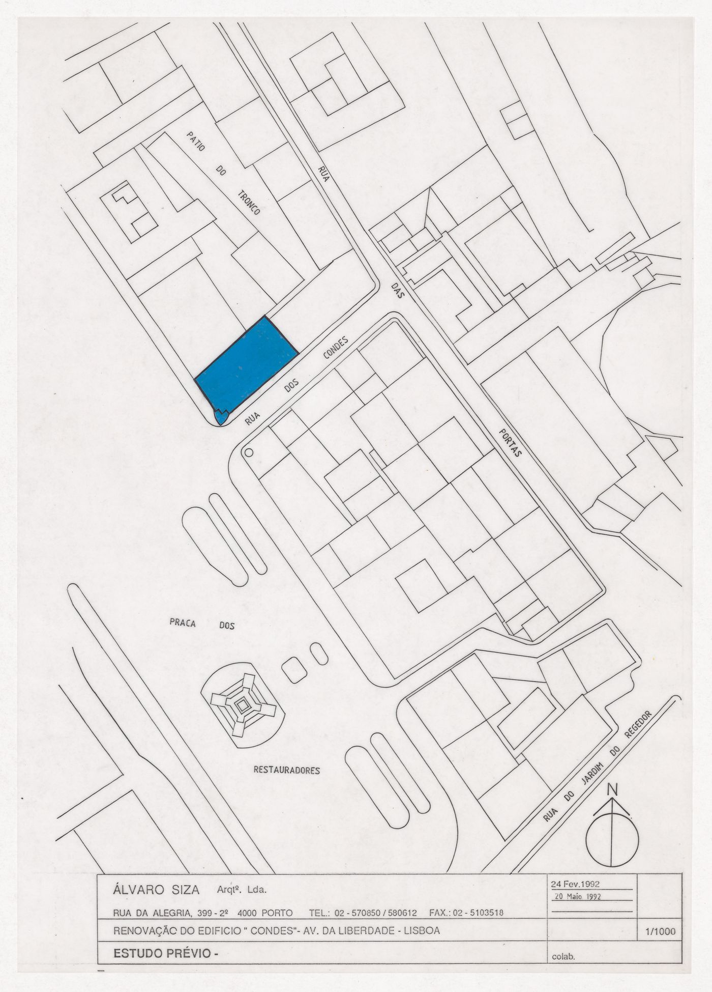 Site plan for Remodelação do Cinema Condes, Lisbon, Portugal